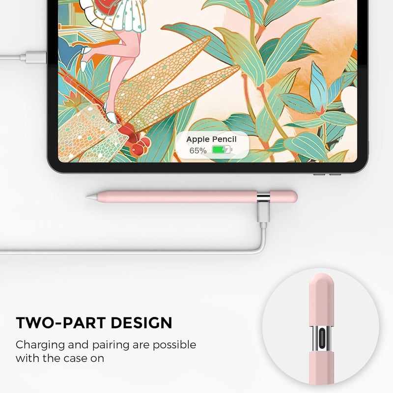 Ahastyle Silicone Case for Apple Pencil (USB-C) 2023 Ultra Thin Protective Cover Skin Apple Pencil Sleeve Anti-Slip Grip Compatible with Apple Pencil USB C (Pink) - Image 4